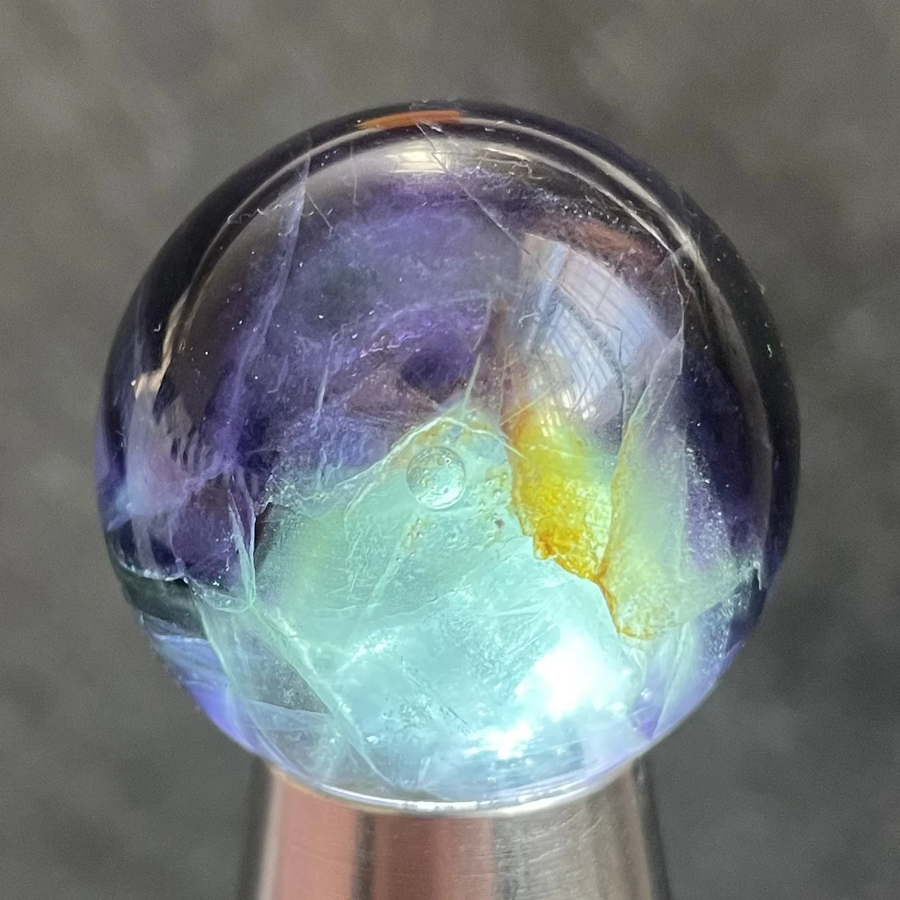 

48 г натуральный камень флюорит Rock полированный хрустальный шар кварцевая Сфера Feng Shui 2022 украшение подарок Восстанавливающий