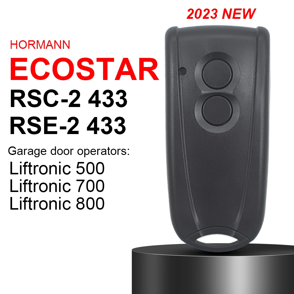 

100% Compatible HORMANN ECOSTAR RSE2 RSC2 433mhz Garage Remote Control ECOSTAR Gate Door Opener 433.92mhz Rolling Code Key Chain