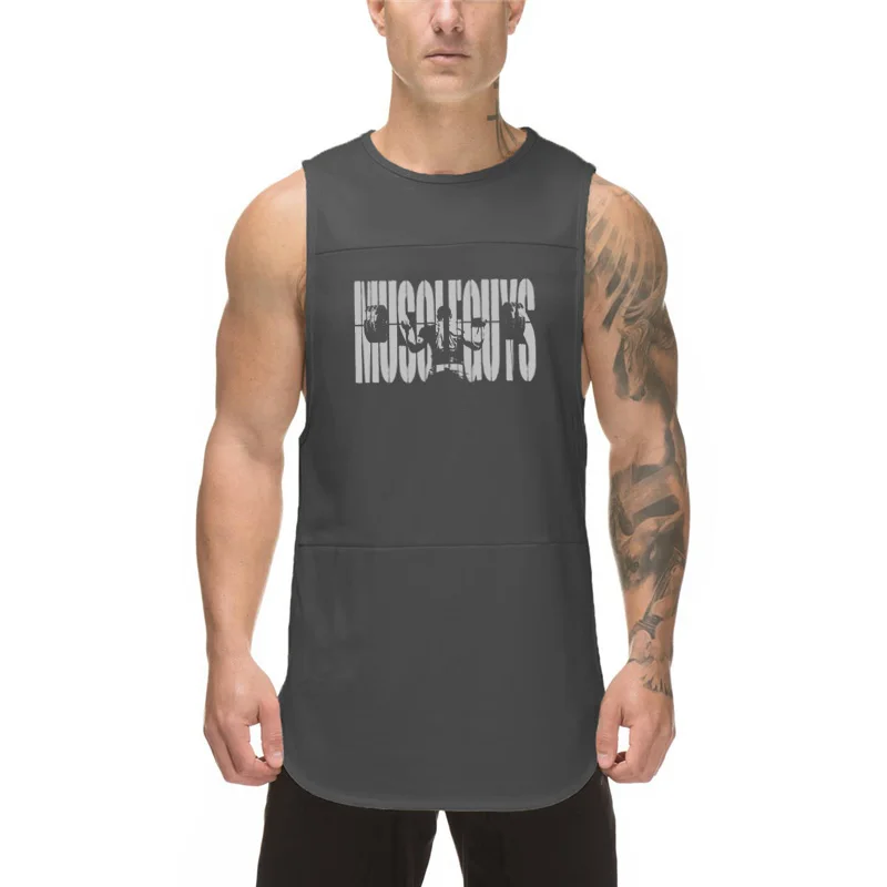 

Summer Mesh Casual Cool Feeling Tank Tops Men Fitness Casual Moisture Wicking Quick Dry Gym Workout Muscle Sleeveless T-Shirts