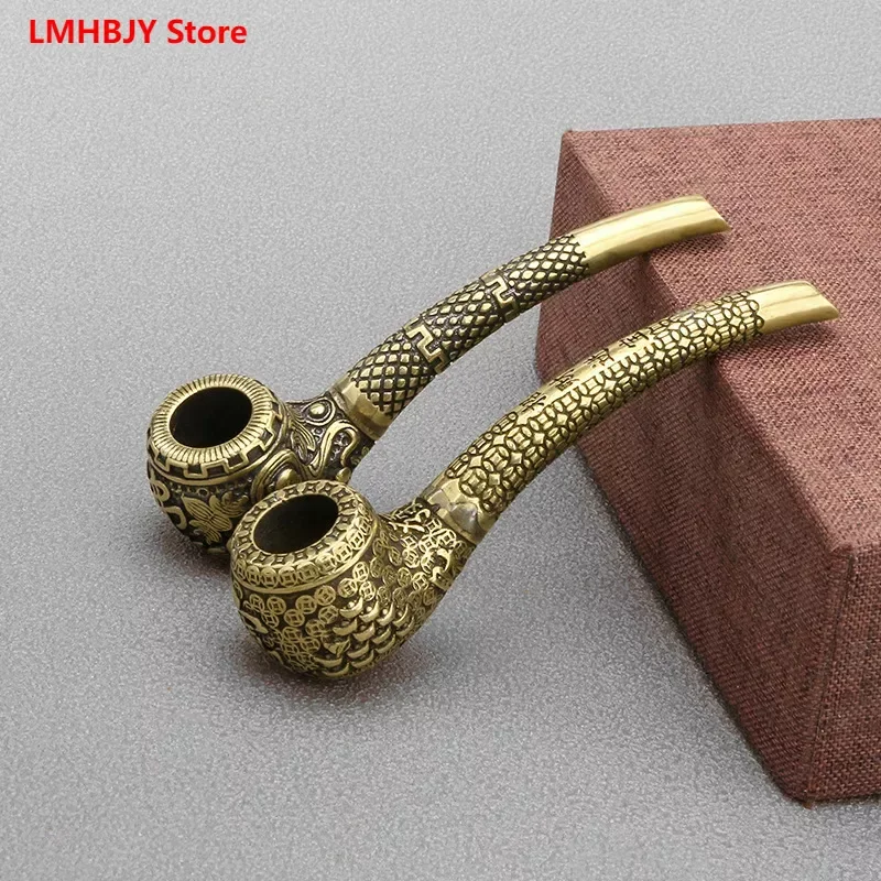 

Buddha Shaped Brass Pipe Smoking Set Smoking Rod Antique Miscellaneous Floral Bronze Ware Handicraft and Collectible Ornaments