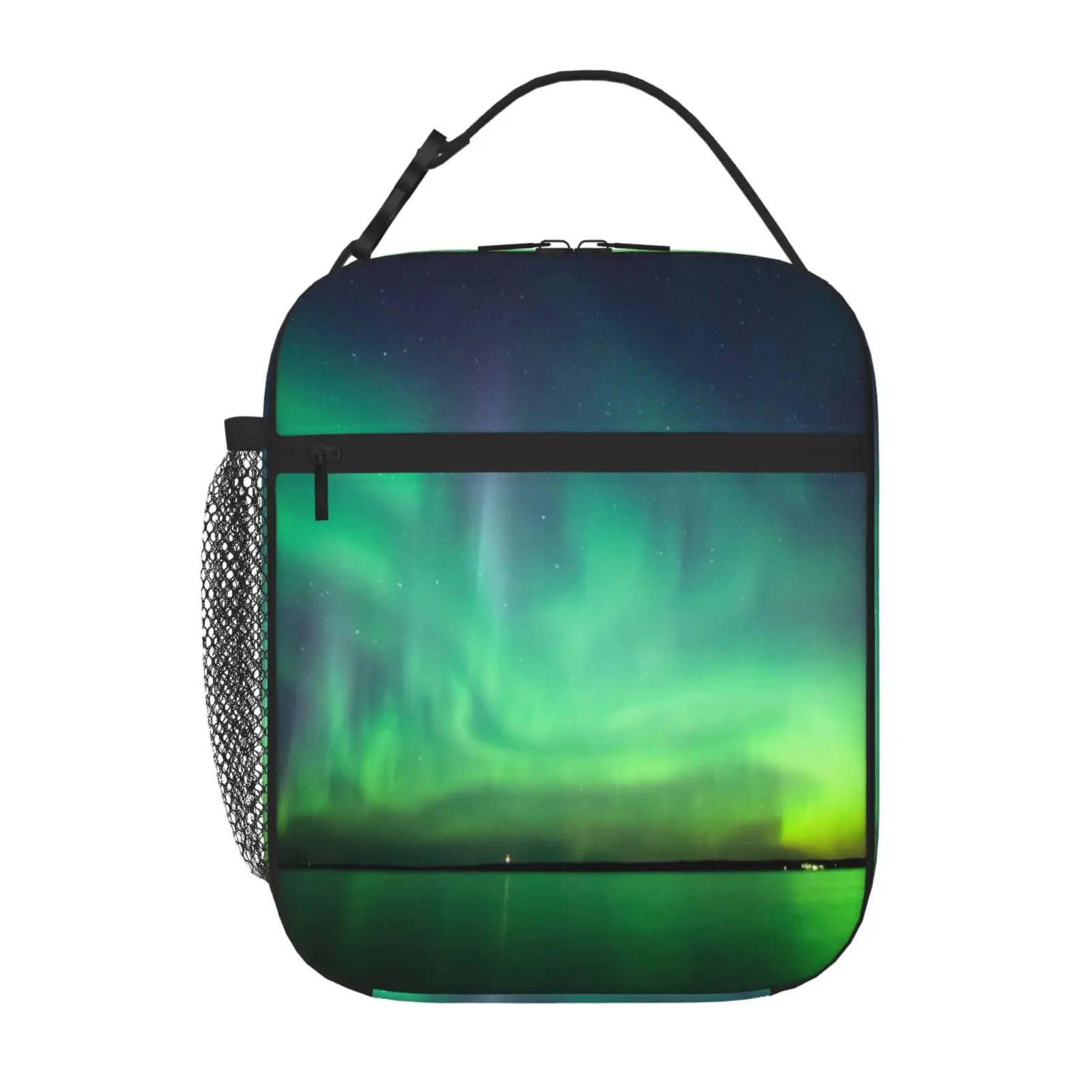 

Northern Lights Over Lake Child Lunch Bag Insulated Lunch Box Thermo Cooler Bag Insulated Bag