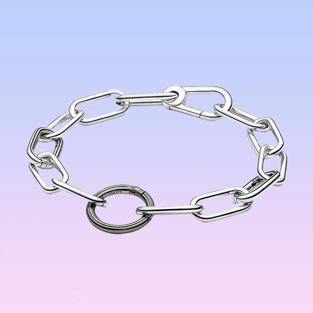 

925s серебряные ювелирные изделия, серые круглые соединители для стайлинга, подходят для оригинальных звеньев, цепочка для браслета, изготовление ювелирных изделий для женщин, подарок