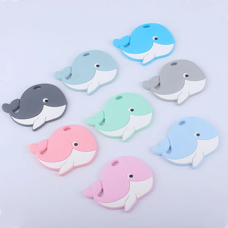 

1PC Cartoon Whale Food Grad Baby Silicone Teether Pendants Pacifier Chain Necklace DIY Accessories for Infant Teething Toys Gift