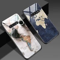 world map travel tempered glass case for samsung galaxy s22 s21 s20 fe ultra s10 s9 s8 plus 5g s10e note 20 10 lite 9 cover capa