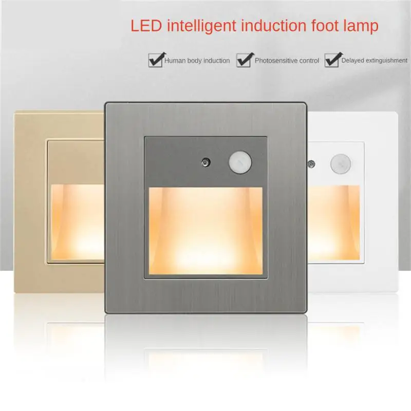 

Wall Lamps Sensor Nightlight Recessed Stairs Led Light Intelligent Sconce for Foyer Ladder Corridor Balcony Room Decor
