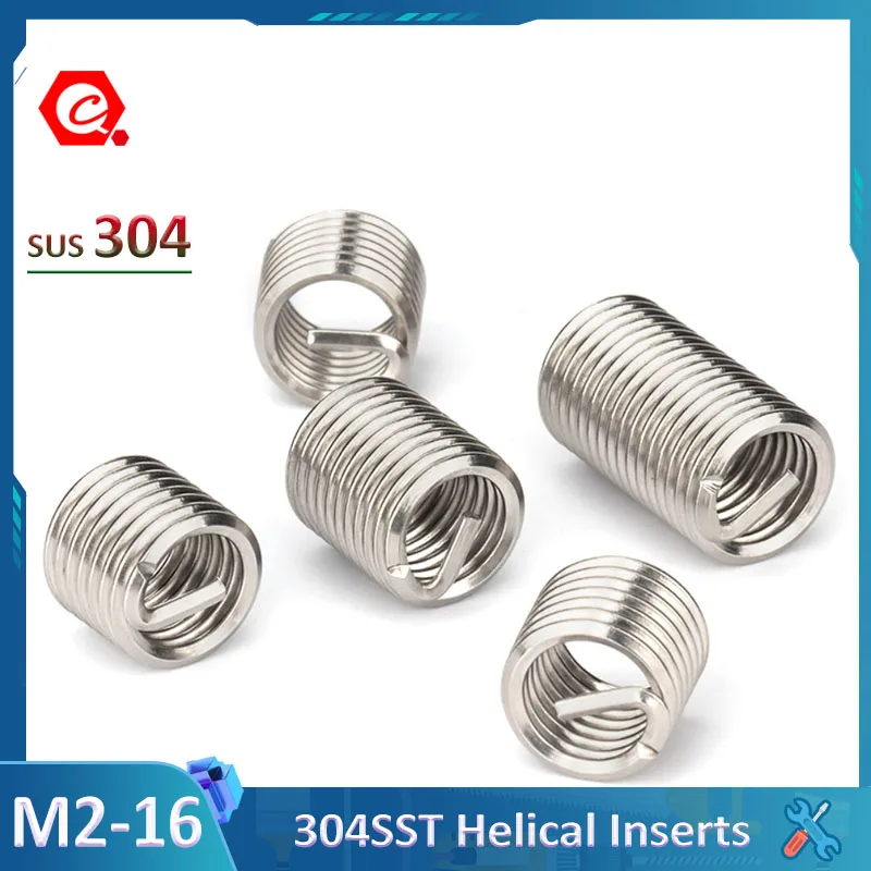 

304 Stainless Steel Helical Inserts Heli-Coil inserts Thread Inserts Screw Sleeve Bushing Helicoil Wire Thread Repair Inserts