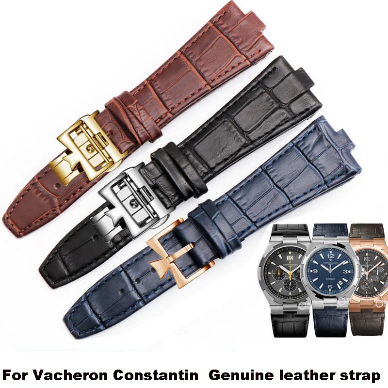 

high-end Genuine leather strap is suitable for Vacheron Constantin OVERSEAS Series 4500V 5500V P47040 stainless steel buckle