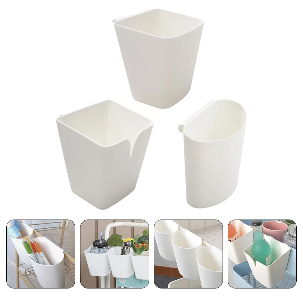 

Hanging Storage Cart Basket Organizer Sundries Holder Buckets Desktop Trolley Container Trash Cans Box Shelf Rack Storages