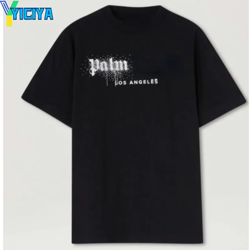 

YICIYA palm Brand TShirt Short Sleeve White tee top Women Plus Size Streetwear Letter Printed Hoodies Women Basics Loose T Shirt