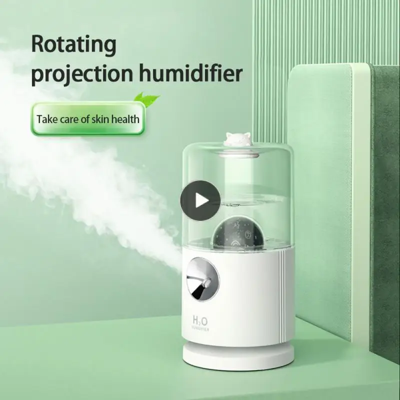 

Новый Умный вращающийся проекционный увлажнитель, маленький настольный Красочный ночник, спрей для воды, светильник