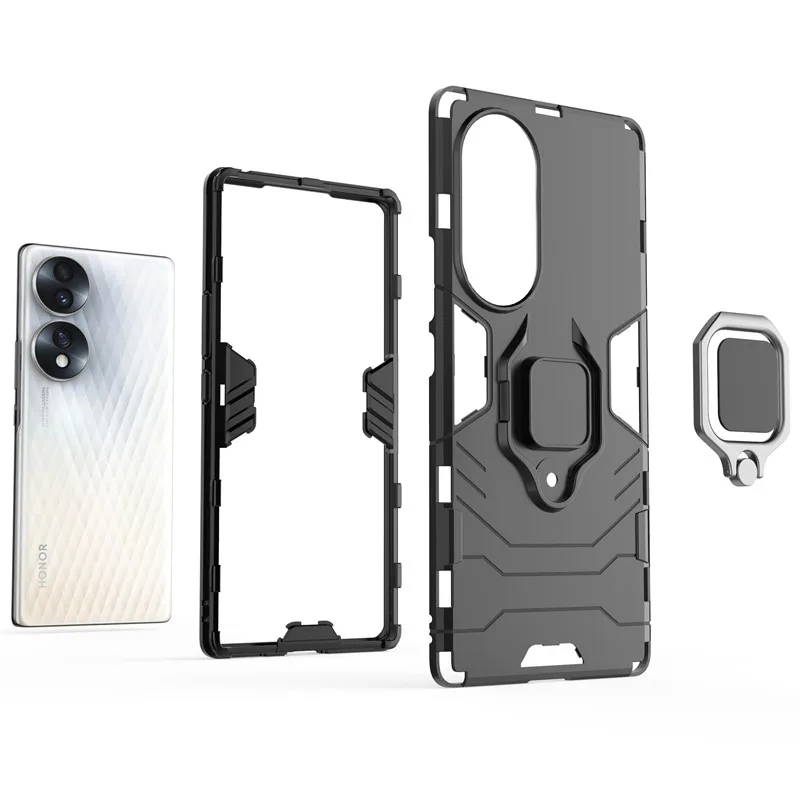 For Honor 70 5G Case Armor Finger Ring Bumper Hard Protective Case Honor 70 Pro Cover For Honor 50 Lite Honor 80 70 60 50 Pro