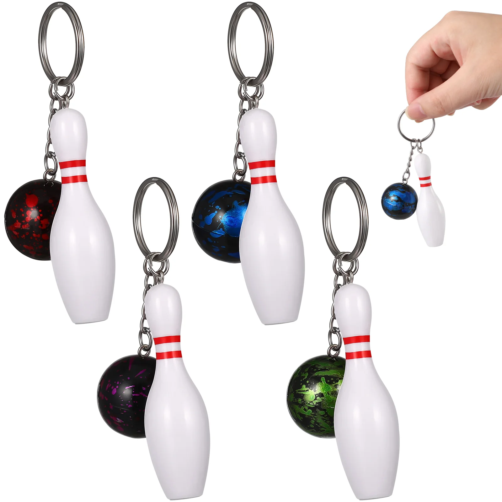 

8 Pcs Key Chain Men Bowling Keychain Creative Ring Keychains Car Keys Pendant Llaveros Para Hombres Gifts Fan