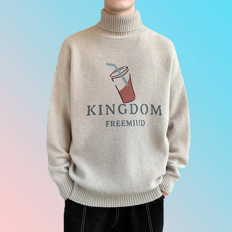 

Новинка мужской свитер с высоким воротником осень-зима Удобный И Теплый Универсальный студенческий трендовый вязаный Топ