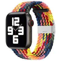 apple watch iwatch strap 38mm 40mm 41mm 42mm 44mm 45mm adjustable braided single loop elastic sports band for iwatch765421