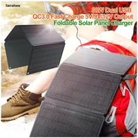 38w solar panel etfe pv cell folding bag 2usb qc3 0 quick charge 5v 9v 12v output portable outdoor waterproof photovoltaic pate