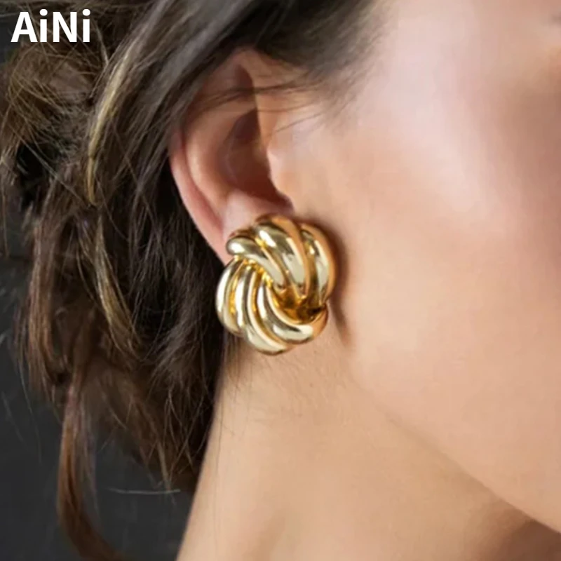 Модные украшения в европейском и американском стиле текстурные золотистые