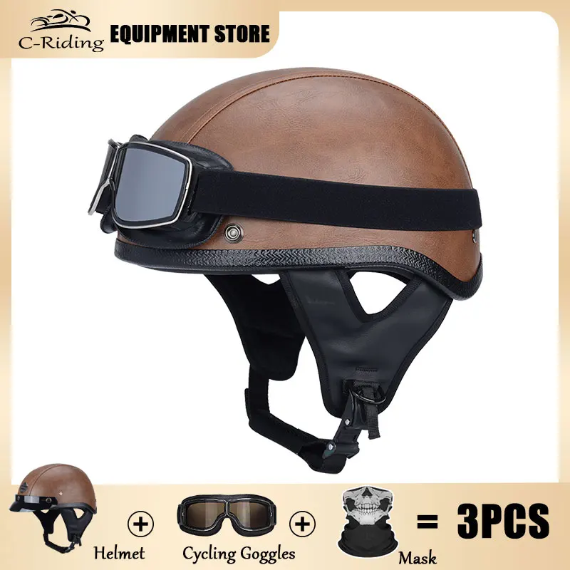 

Motorbike Helmets Sniper Motorcycle Half Helmet Scooter Bike Cruiser Chopper Moped Scooter ATV (Matte Black, X-Large)