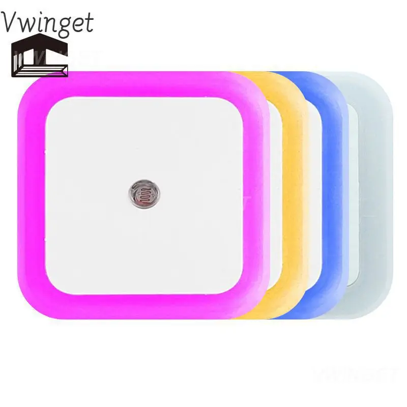 

Mini Wireless LED Night Light Sensor Lighting EU US Plug Square Night Lights For Children Kids Room Bedroom Corridor Lamp Hot
