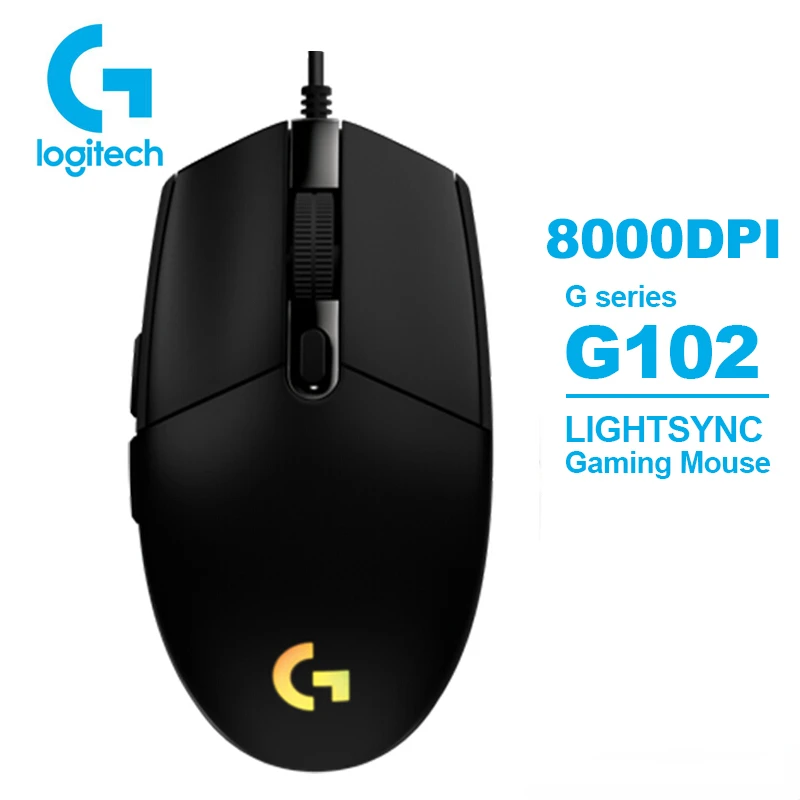 

Мышь Logitech G102 LIGHTSYNC игровая, 8000 DPI, 2 поколения