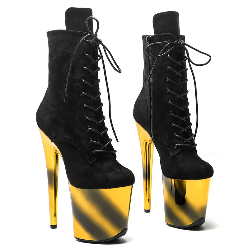 Leecabe  20CM/8Inch   Suede UPPER  Colourful Platform disco party High Heels Shoes Pole Dance boot