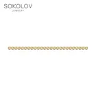 Браслет SOKOLOV из золочёного серебра, Серебро, 925, Браслеты на руку, Оригинальная продукция