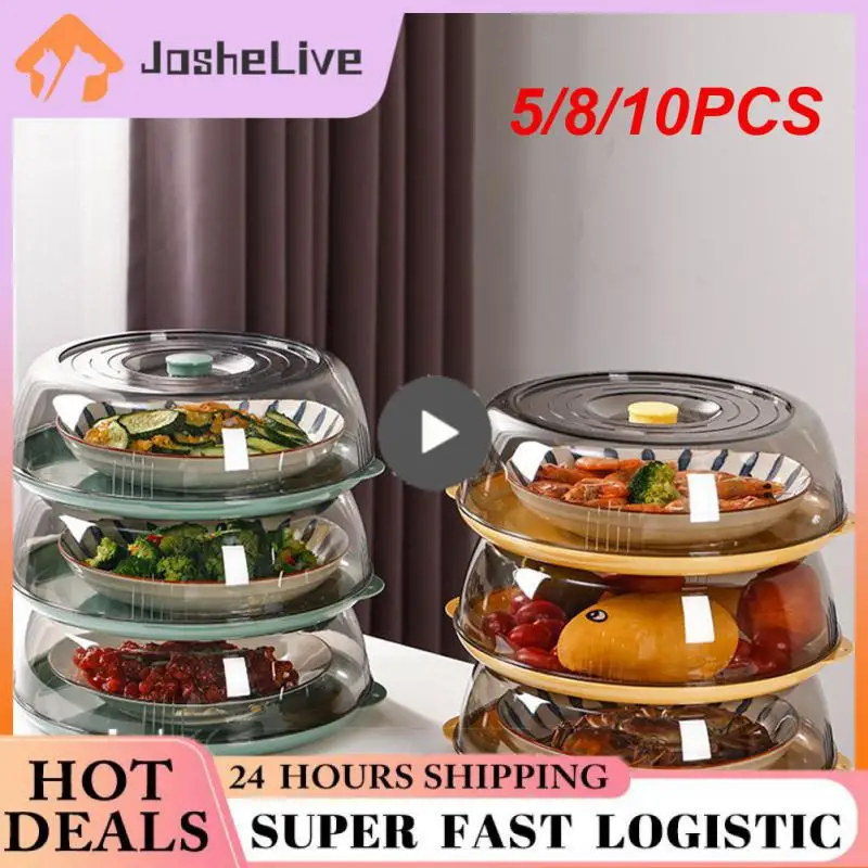 

5/8/10PCS Food Cover Food Hot Plate Portable Vegetable Cover Household Heat Preservation Cover Dustproof Kitchen Storage
