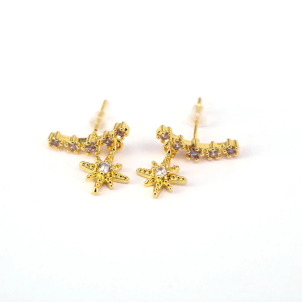 

5 пар, женские серьги-гвоздики с фианитами