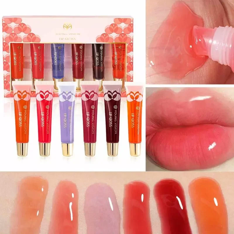 

NEW2023 Nourishing Lip Gloss 6 Pieces Lip Make-up Long Lasting Moisturizing Lip Balm Hydrating Lip Glow Oil For Dry Lips