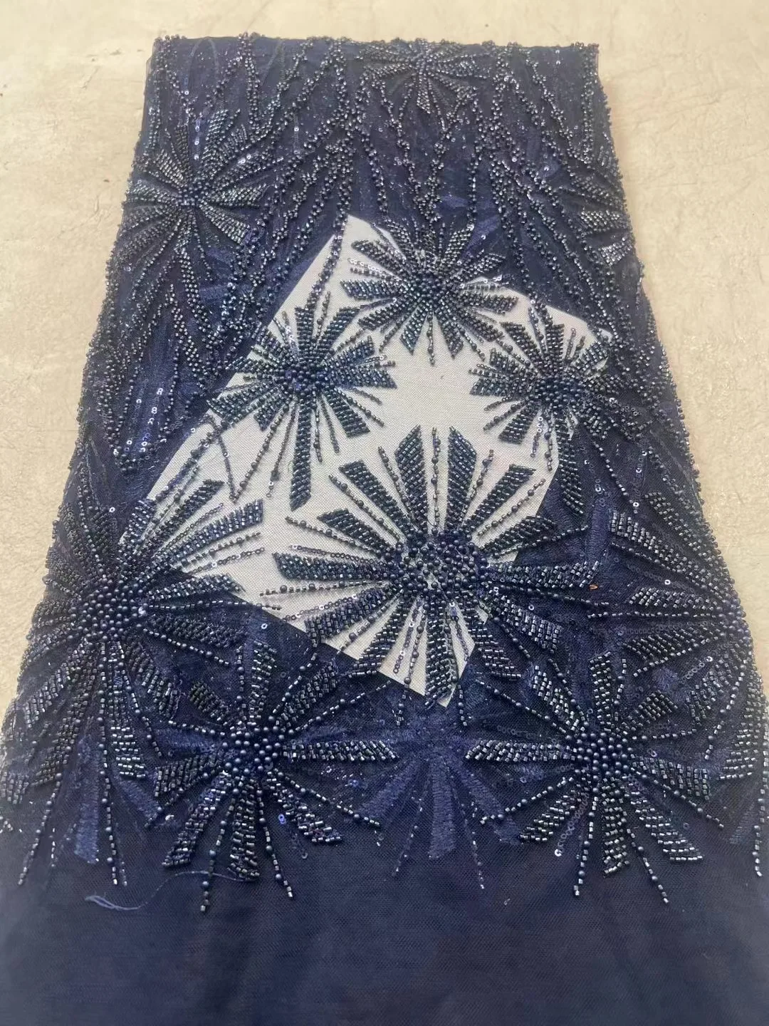 Африканская 3D кружевная ткань 2024 высококачественные для жениха Beads кружевной