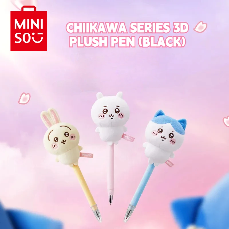 MINISO Chiikawa серия 3D плюшевая ручка черная заправка Hachiware мультяшная кукла милая