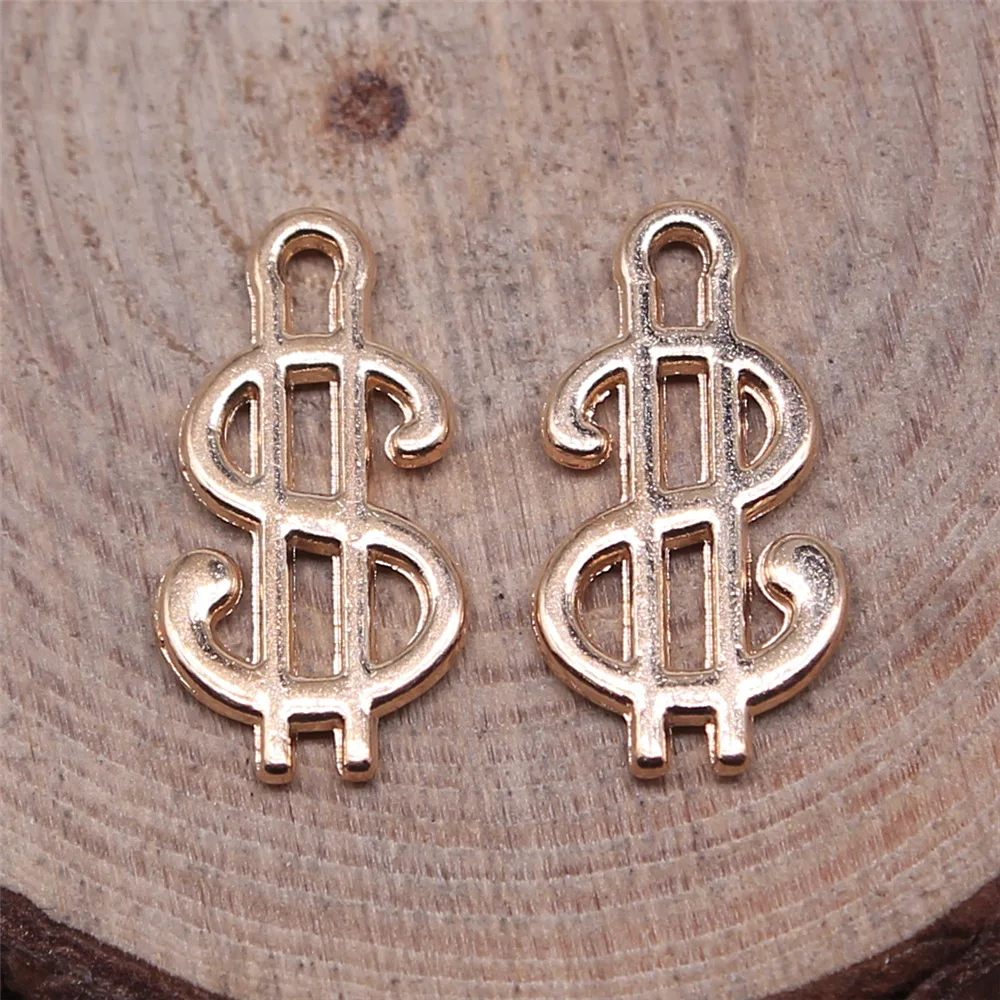 40Pcs 9x17mm Antique Silver Color USD Symbol Charms Pendant Designer Charms Fit Jewelry Making DIY Jewelry Accessories Wholesale