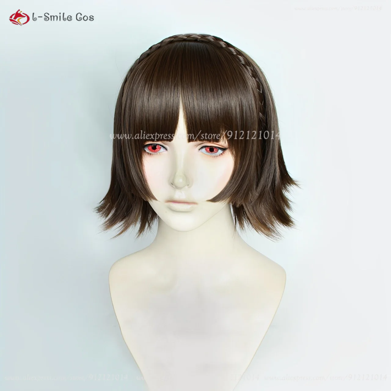 Makoto Niijima парики Косплей P5 женские короткие коричневые с косами в стиле пред