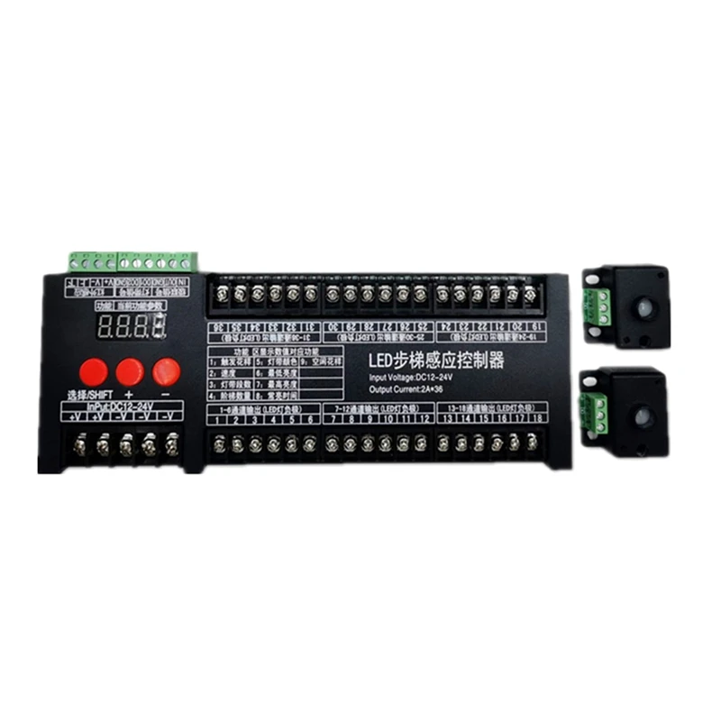 

Ladder Light Controller 36 Channel Dual Motion Sensor Stair Light Stairway Sense Step Control For Dream Color Strip