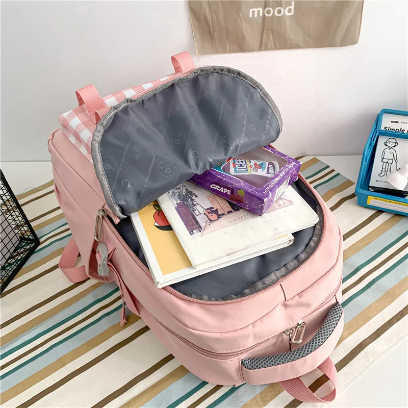 Trendy Fashion Casual Students Schoolbag New Shoulder Backpack Junior High School College Students Face Value Large Capacity Hun