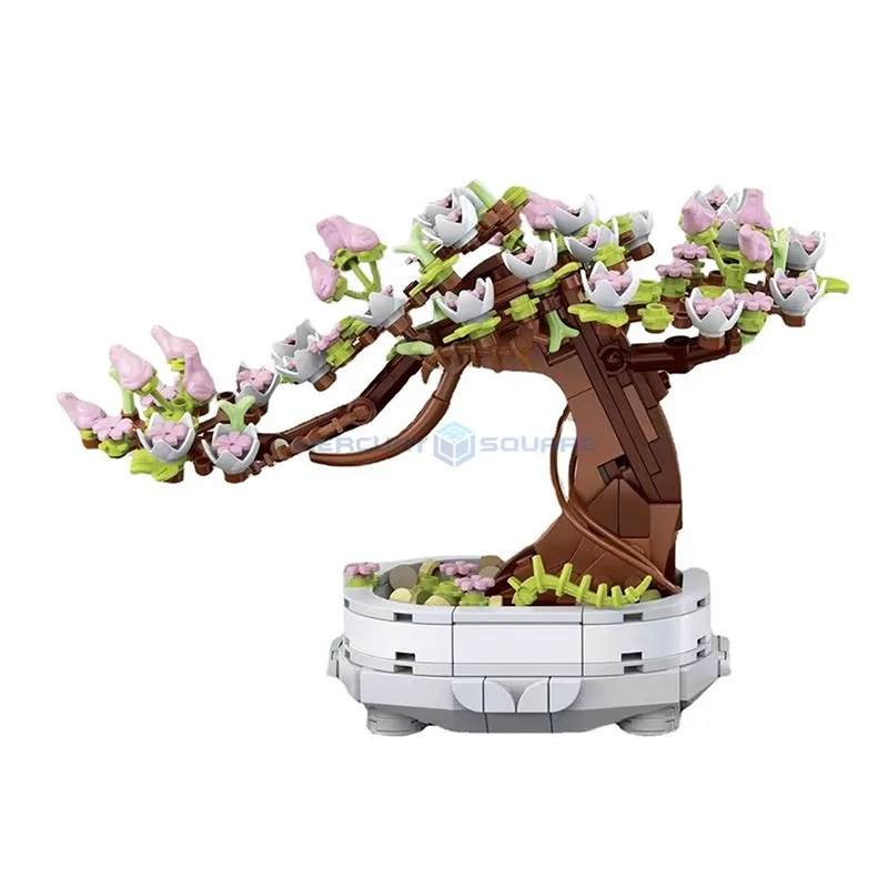 

Eternal Plant Peach Blossom Tree Bonsai Pot DIY Blocks Bricks Building Toy MOC Potted Ideas Ornament Model Birthday Gift Kids