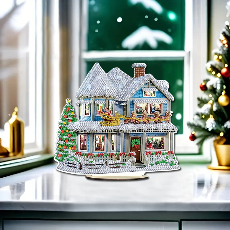 DIY 5D алмазная живопись искусство Рождество igloo набор для украшения рабочего стола