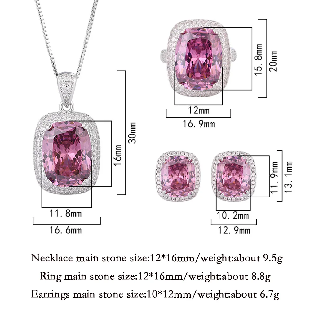 Новая тенденция 12*16 мм розовый кварц ожерелье кулон кольцо серьги для женщин