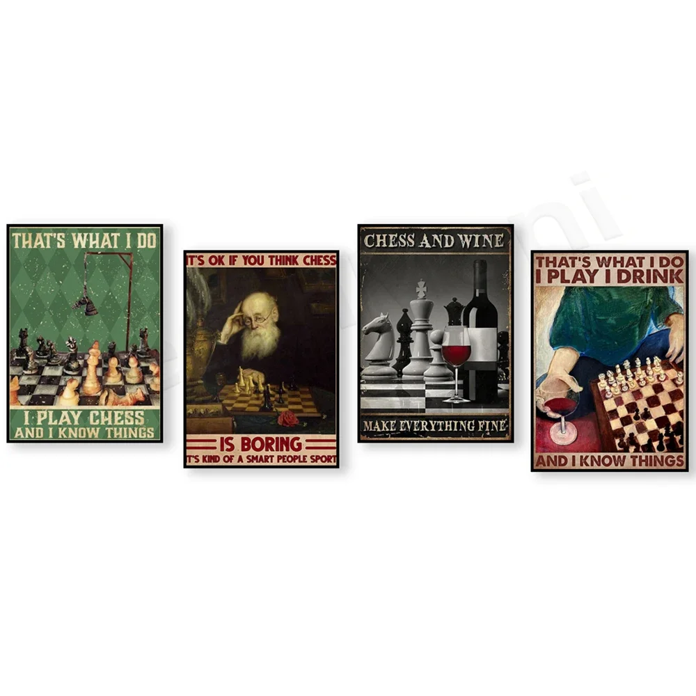 Играйте в шахматы напитки и плакат друзей. Это не имеет значение если вы думаете