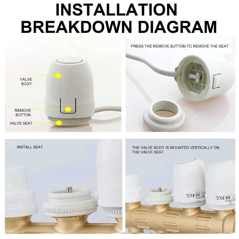 Электрический термопривод 30x1 5 мм 220 В нормально закрытые клапаны водоотделитель