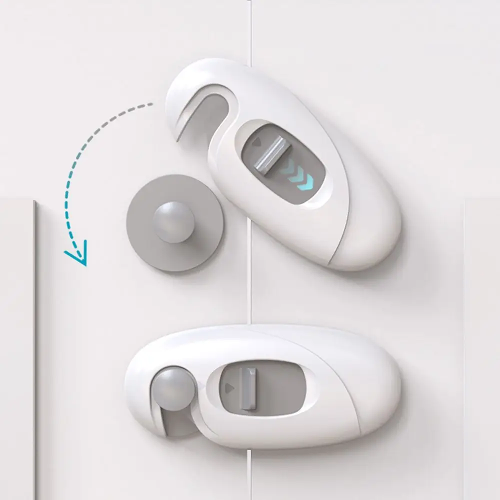

Children Safety Anti-Open Micro-Wave Oven Cabinet Door Locks Gray Doors Buckle Protecter Baby Care