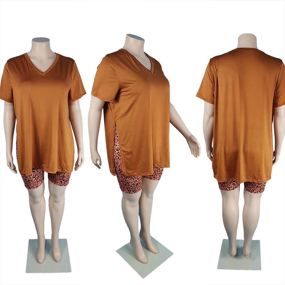 Plus Size 5xl Fashion Shorts Suits o Neck Short Sleeve Plus t Shirt Tee Short Pants Set 2023 Summer Loose Shor 3xl 4xl 5xl 6xl