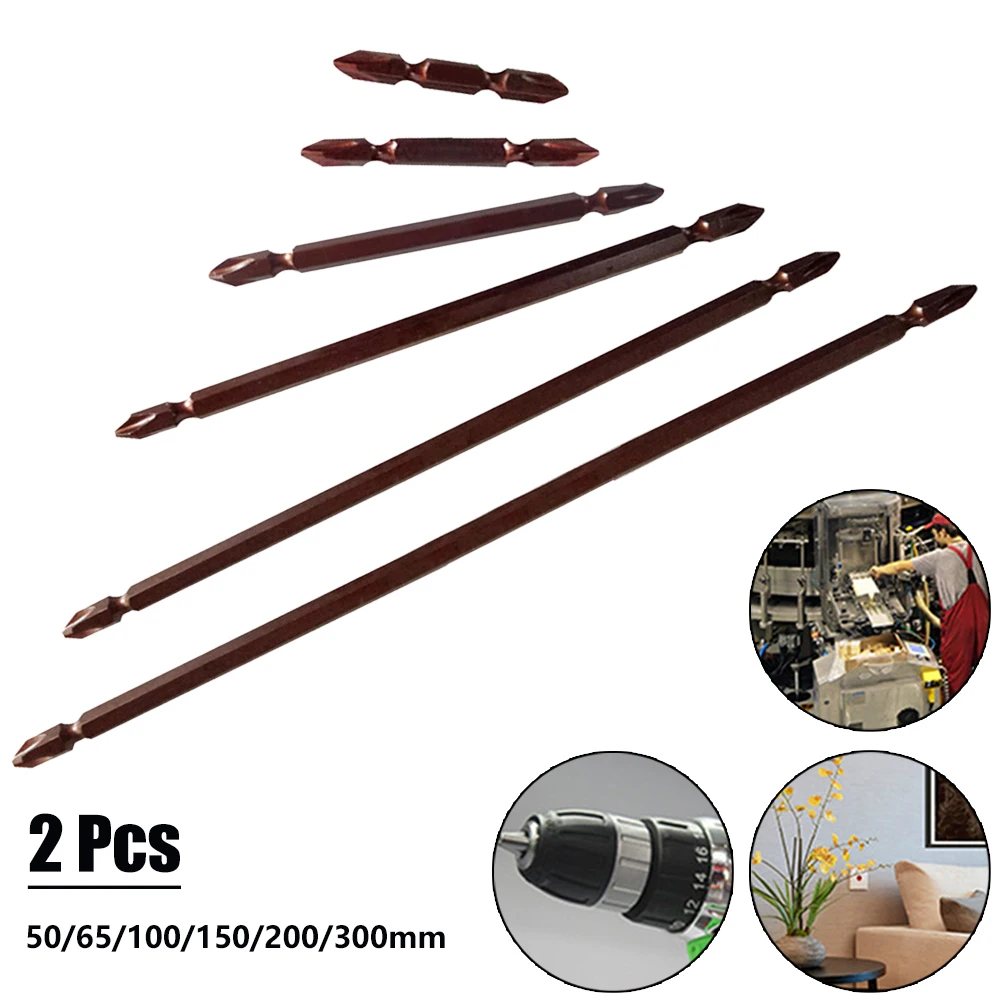 

Copper-colored Screwdriver Bits Screwdriver Bits Double Head Magnetic Double Head Alloy Steel High-speed Drill