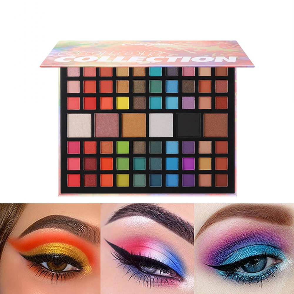 66 цветов/набор матовые мерцающие тени для век |