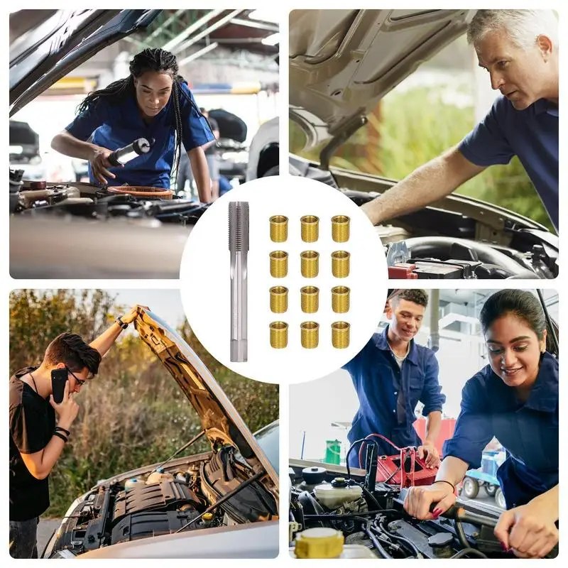 

Car Cylinder Head Tap Spark Plug Automobile Spark Plug Hole Sleeve Thread Repair Tool Kit Auto Spark Plug Thread Repair Kit