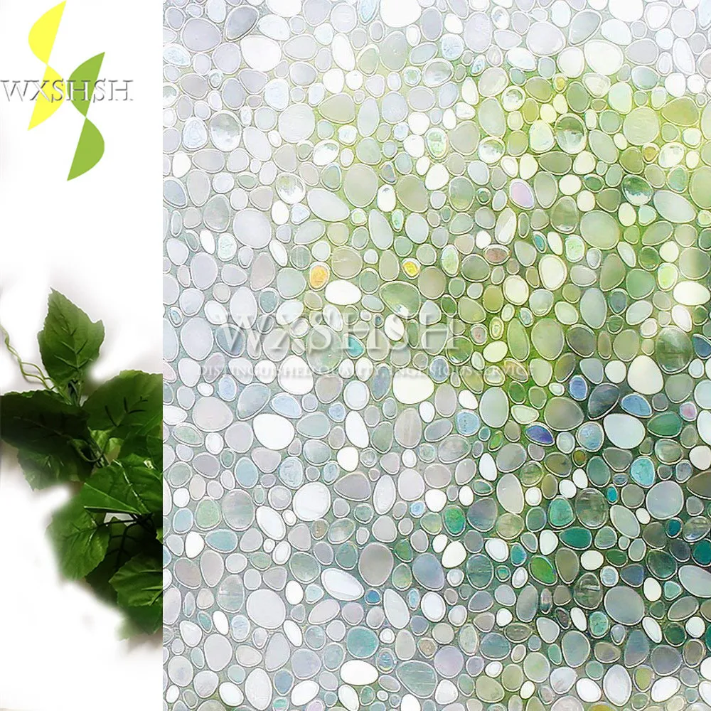 

30*200 cm color 3D pebbles decorative window film; high quality laser opaque rainbow color privacy protection glass stickers