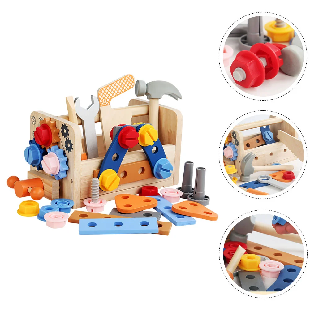 

Toy Simulation Toolbox Children Gift Kids Plaything Kit Learning Wood Toys Pretend
