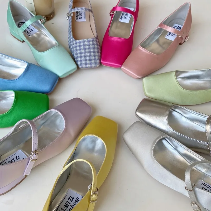 

Shallow Mouth Low Heels Rubber Fabric PU Basic Hoof Shallow Mouth Low Heels Basic PU Rubber Fabric