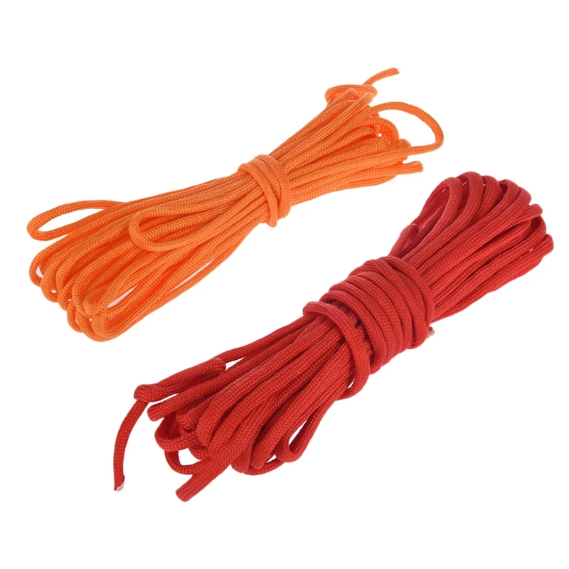 

Paracord 550 Parachute Rope 7 Core Strand For Climbing Camping Buckle Rope 50FT Orange & Red 2 PCS