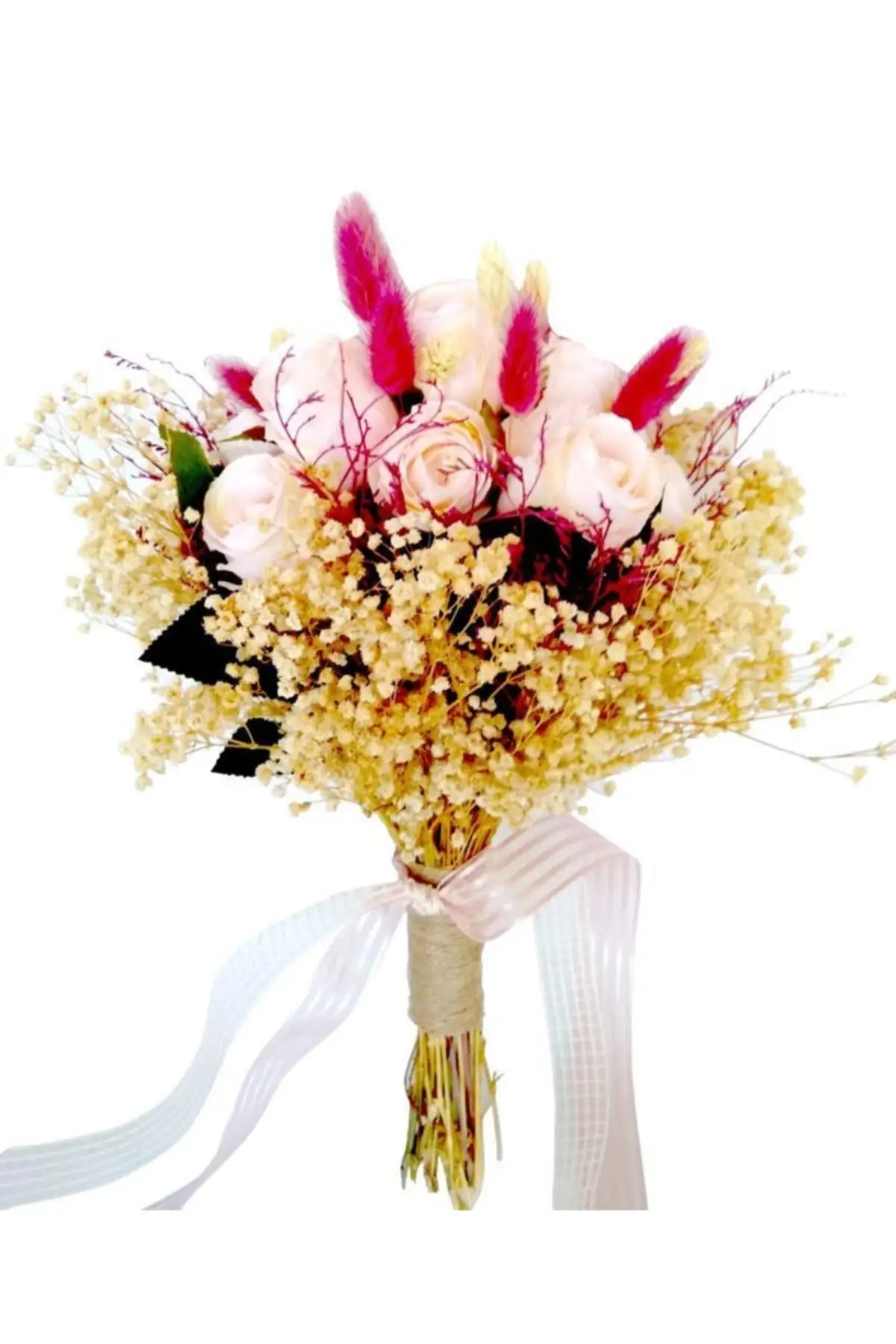 

Bridal Accessories Bridal Bouquet Buttercup Artificial-Real Flower Powder Rose Bunch Wedding For Bride And Bridesmaids