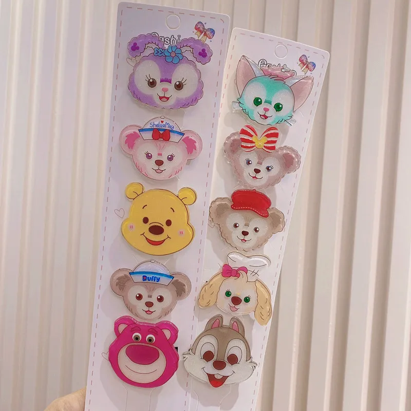 

Disney cartoon frozen star Dailu hairpin cute girly heart bangs clip hairpin acrylic side clip sweet hair accessories 10 pcs set